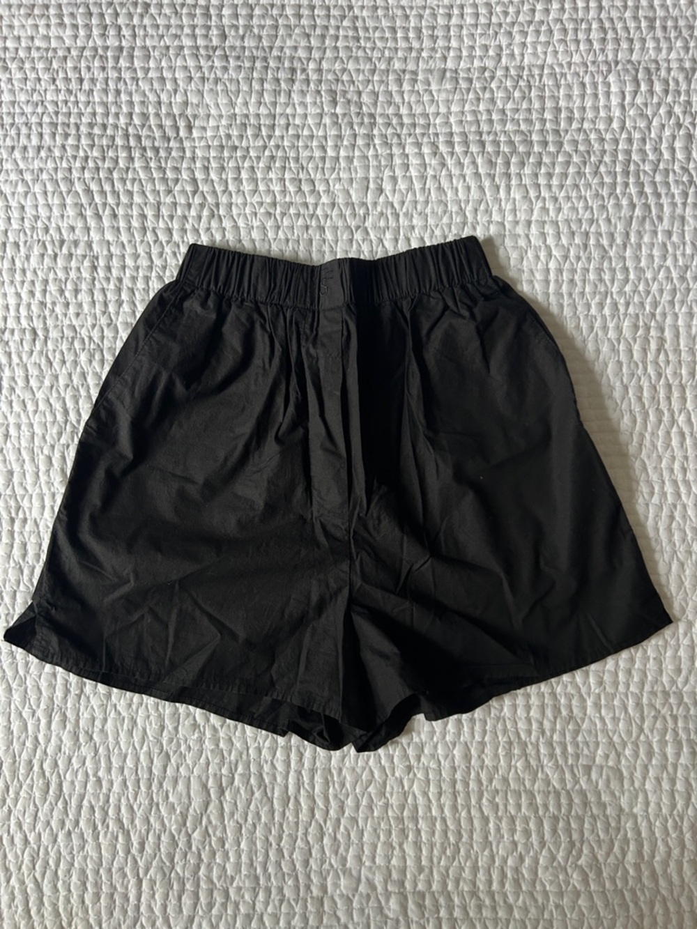 Frankie Shop Black Gathered Waist Shorts